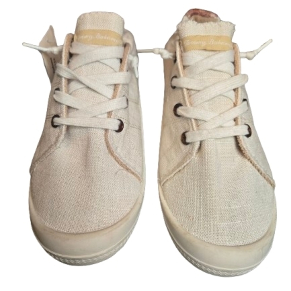 Tommy Bahama Cream Women's Canvas‎ Sneakers With Elastic Back